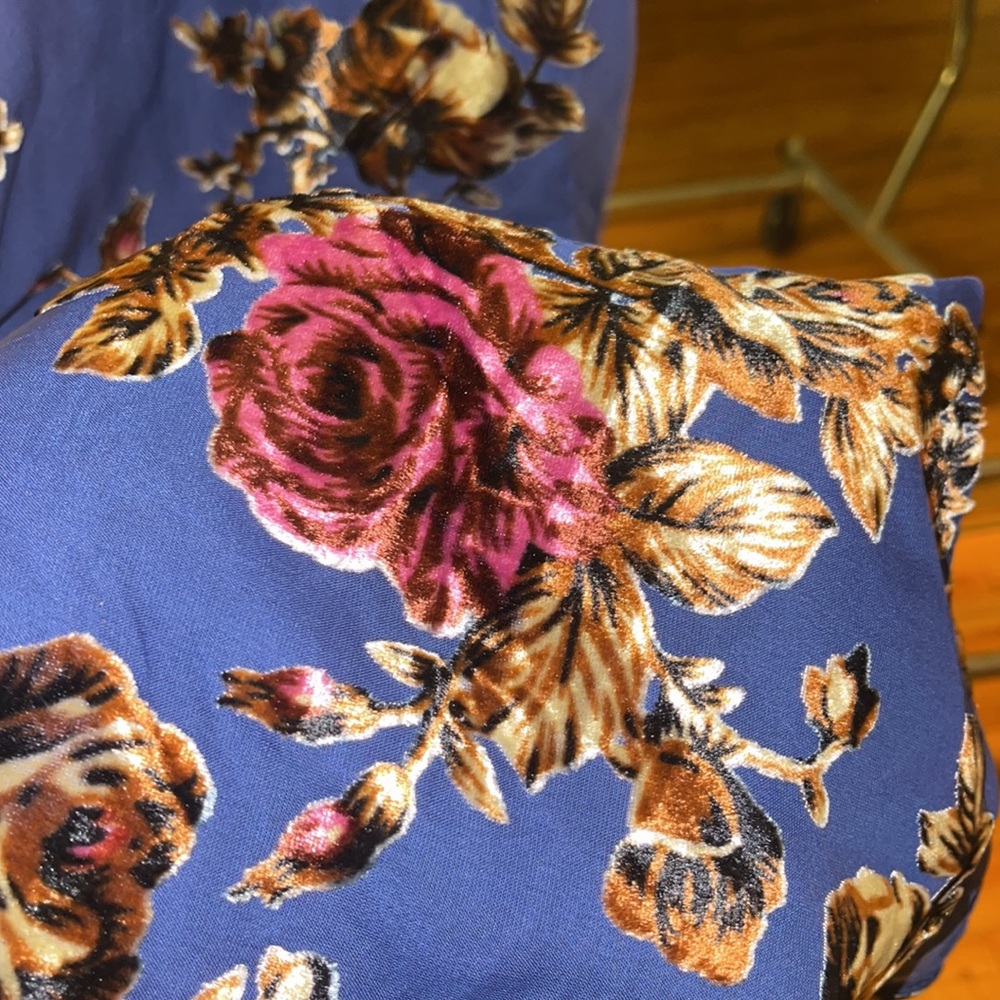 Princess Polly Jacquard Dress Midnight moon mini cowl neck velvet floral Small - Picture 6 of 9